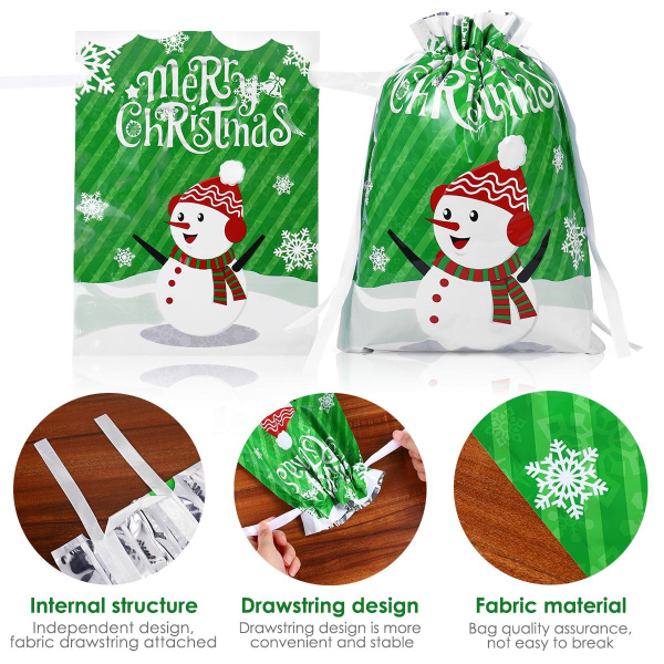 (🎅EARLY XMAS SALE - BUY 30 GET 20 FREE)Drawstring Christmas Gift Bags