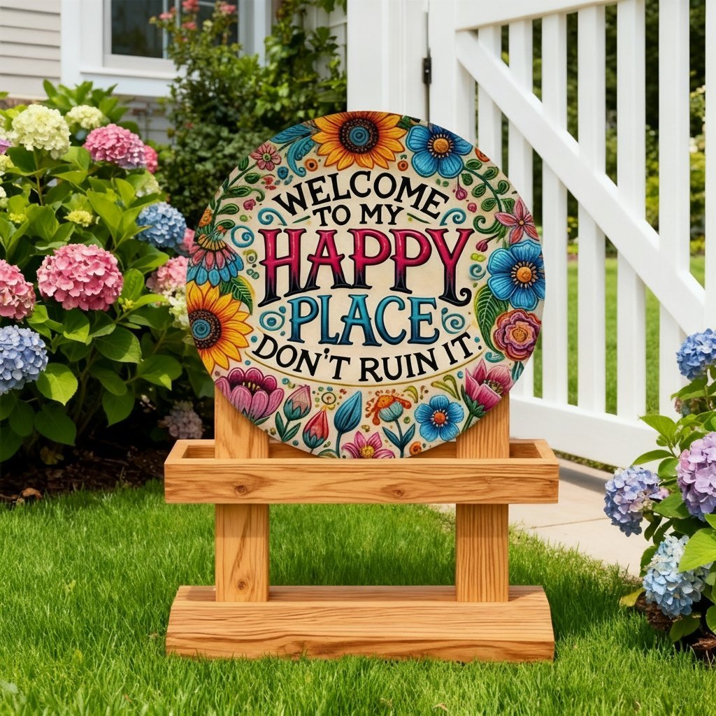 🎄TikTok Christmas Sale -70% OFF✨Welcome to My Happy Place – Metal Wall Sign