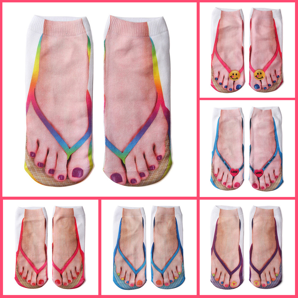 (🎉NEW YEAR HOT SALE-40% OFF) 3D Pattern Flip Flop Socks-BUY 4 GET FREE SHIPPING