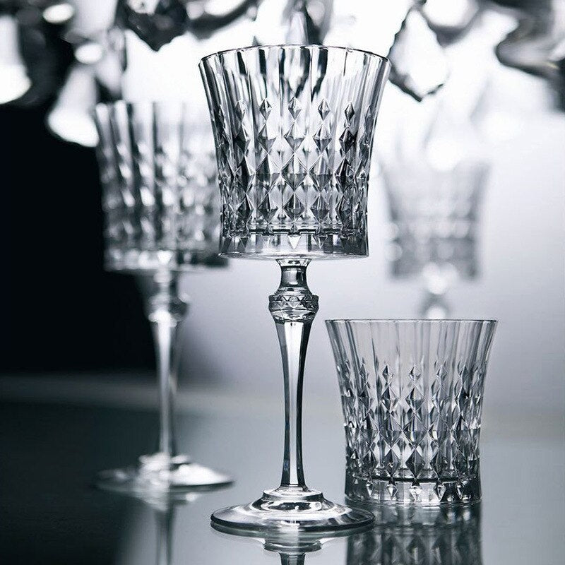 Serene Soirée Diamond Wine Glasses