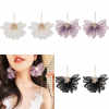 Exaggerate Big Lace Flower Drop Earrings For Women Fashion Accessories Elegant Jewelry Gifts