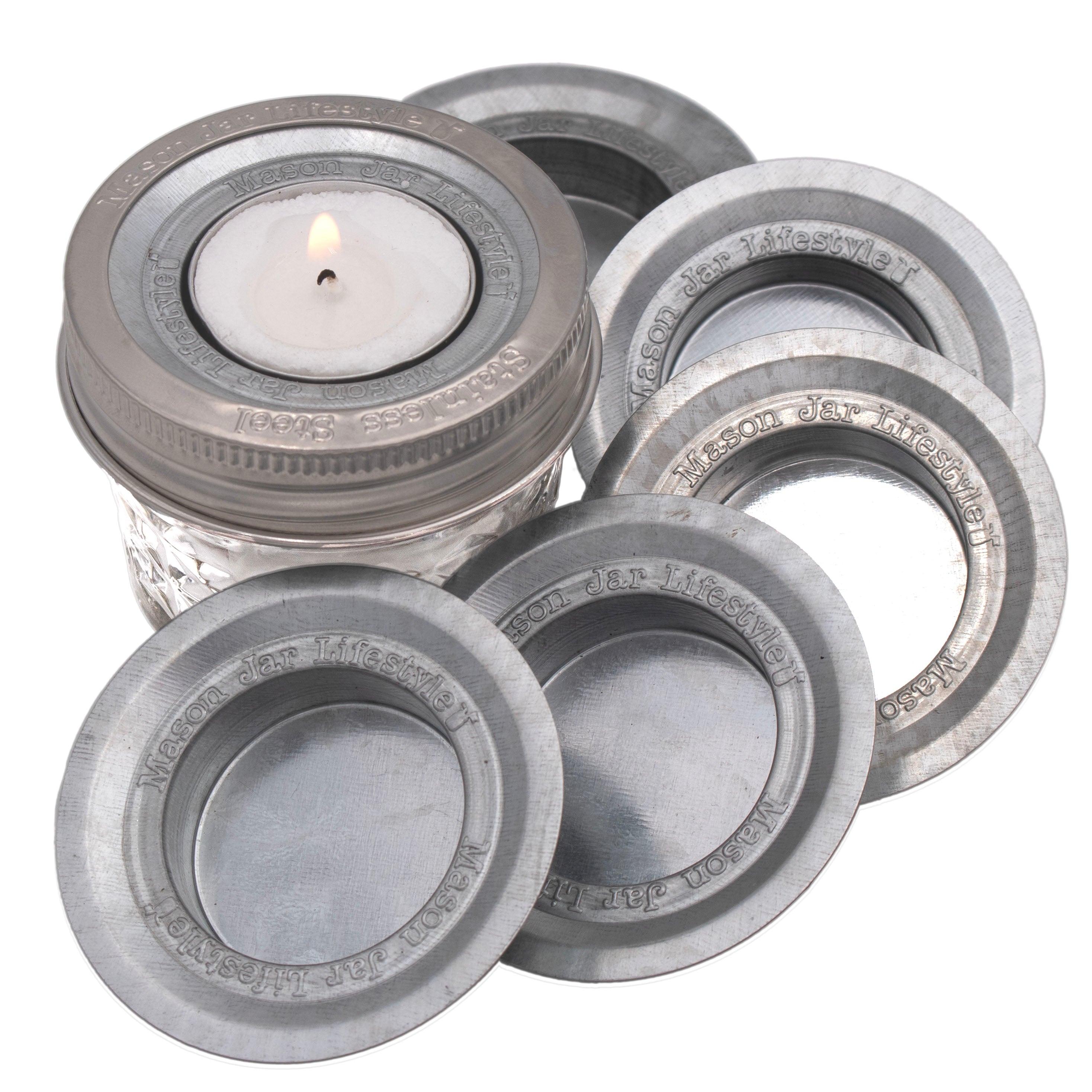 🔥Last Day Promotion 70% OFF🔥Tea Light Holder Metal Lid Insert for Mason Jars(6 Pack)