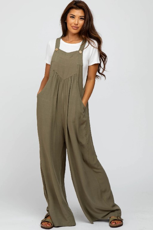 Plus Size Wide Leg Overalls Jumpsuit (Buy 2 Free Shipping)