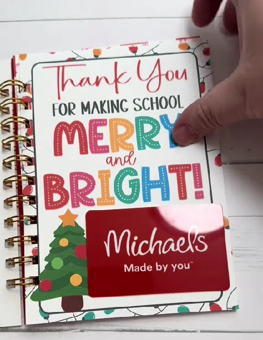 👩‍🏫Teacher Gift Card Book📚-🎄Merry Christmas to Great Teacher