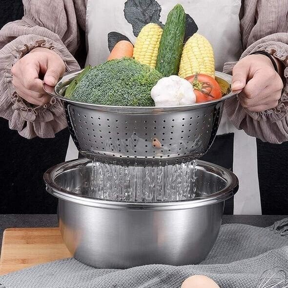 🔥Last Day Promotion 70% OFF🔥Germany Multifunctional Stainless Grater Steel Basin