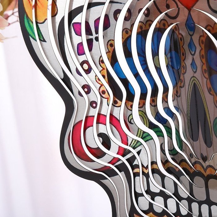 (🔥Hot Sale-Save 49% OFF) 3D Mandala Sugar Skull Wind Sculptures Spinners - Buy 2 Free Shipping