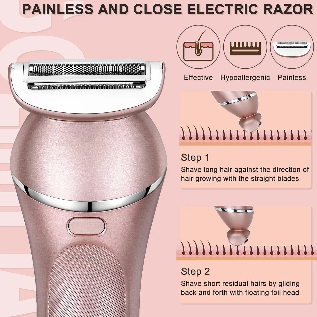 🔥Electric Epilator Hair Removal for Women 3 in 1 Shaver for Legs Arms Underarms Bikini Public Rechargeable-Buy 2 Free Shipping