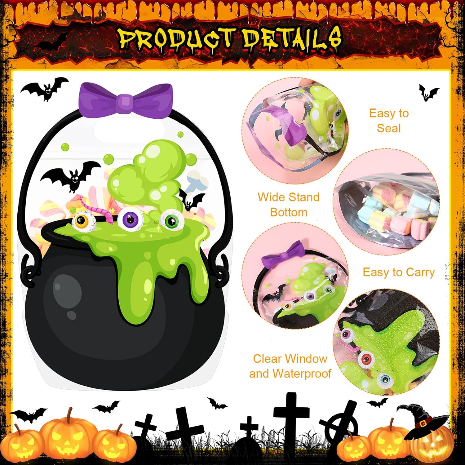 🎁TikTok Last Day Sale - 70% OFF🎃🍬Original Zipper Halloween Favor Bags