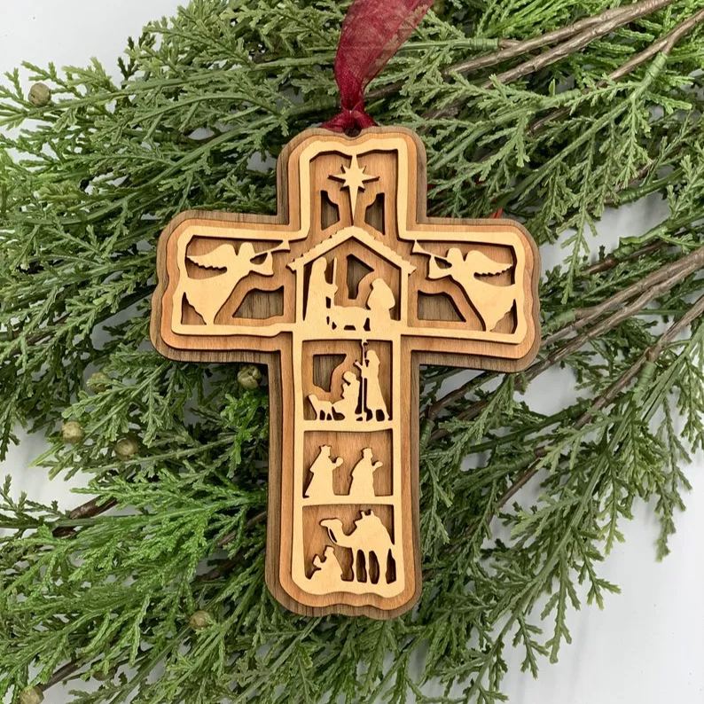 Cross Nativity Ornament