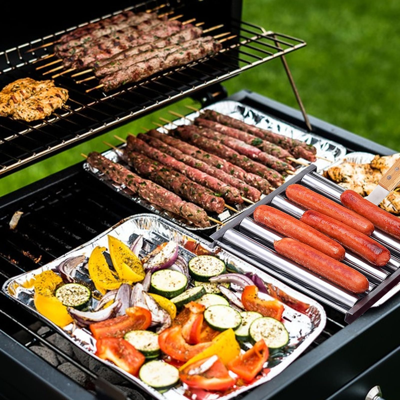 🔥 49% OFF🔥-Hotdog Roller Stainless Steel Sausage Roll Rack