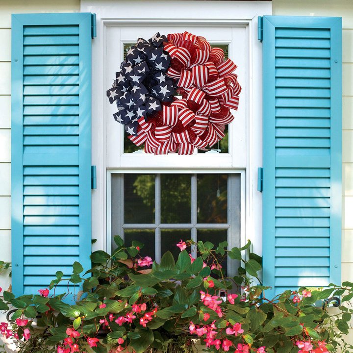 💞Handmade Patriotic ribbon Wreath