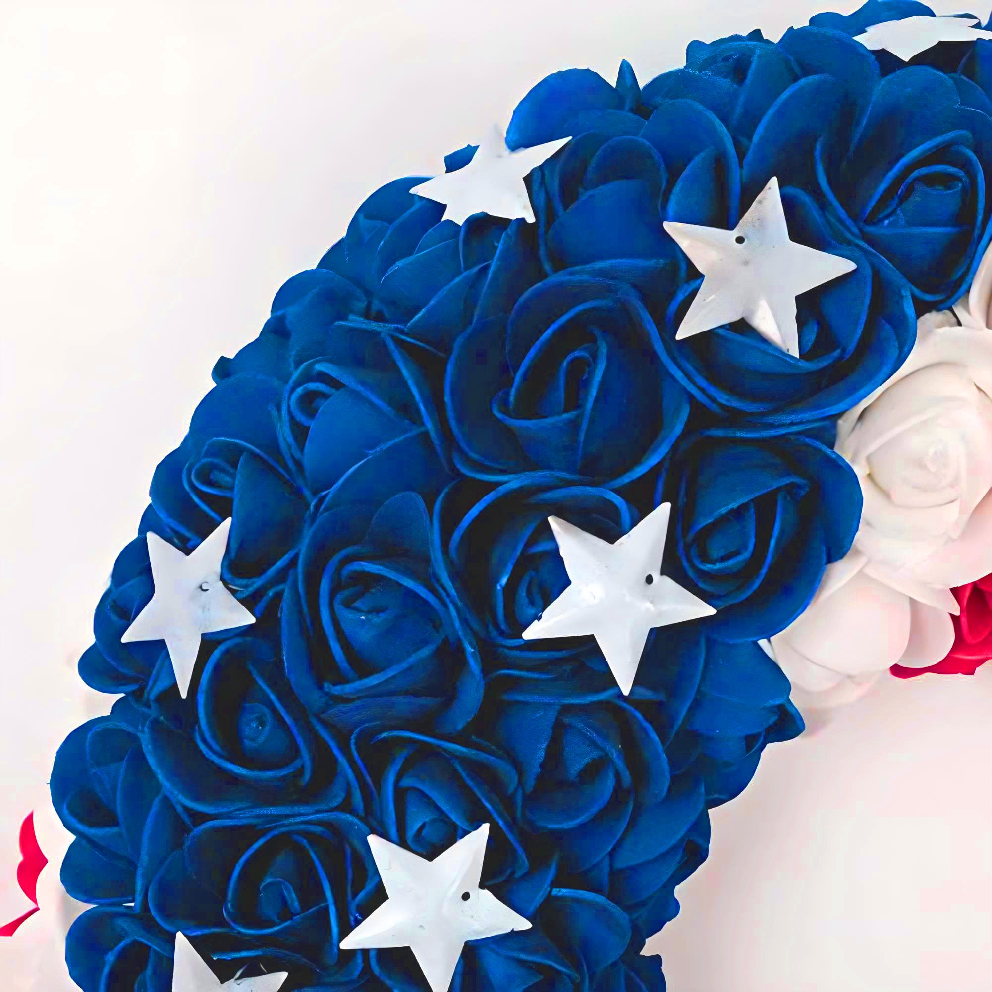 Handmade Red White and Blue Roses Patriot Wreath - Limited Edition