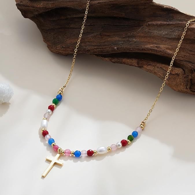 🔥 Letzter Tag Aktion: 49 % Rabatt 📿Perlenkreuz-Halskette – Das beste Geschenk🎁
