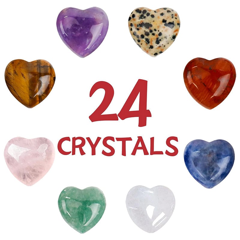 🎁24 Pack Valentines Cards with Heart-Shape Crystals