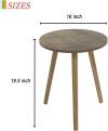 AWASEN Round Side Table, Small End Table for Living Room, Modern Wood Accent Table Coffee Side Table with Wood Legs for Small Space, Easy Assembly, Rustic Brown