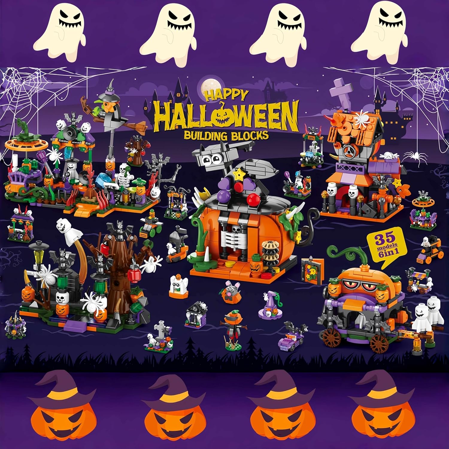 🔥HOT SALE-2025 Halloween Advent Calendar Building Block Gift🎃