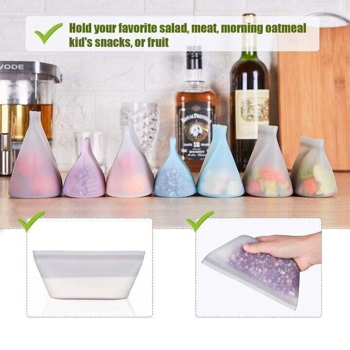 (🔥HOT SALE-50% OFF) Food grade silicone storage bags-buy more save more