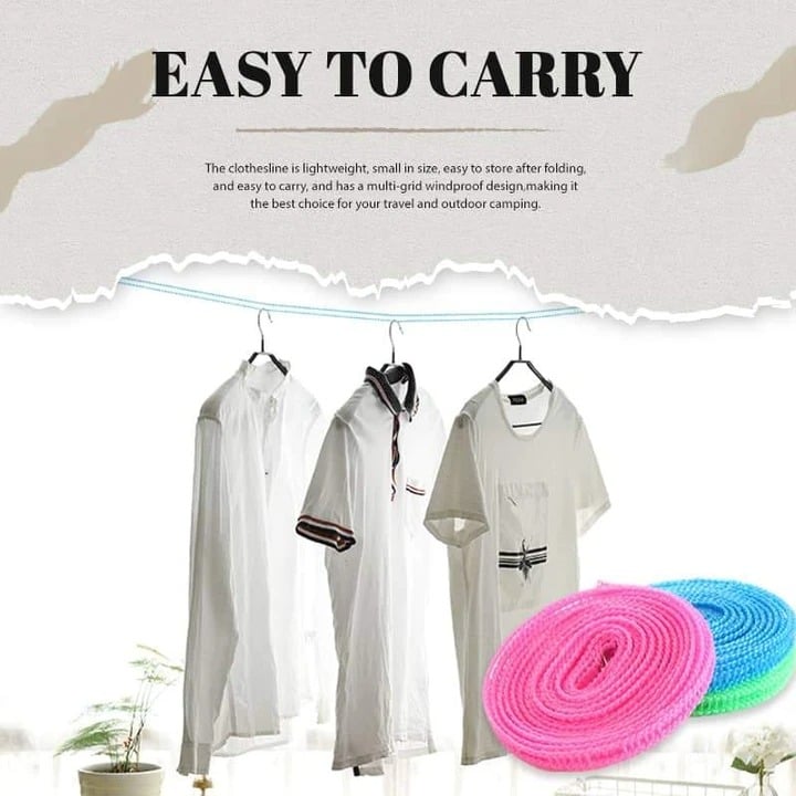 (🔥Summer Hot Sale - Save 50% OFF) Windproof Non-Slip Clothesline & Buy 2 Get 1 Free