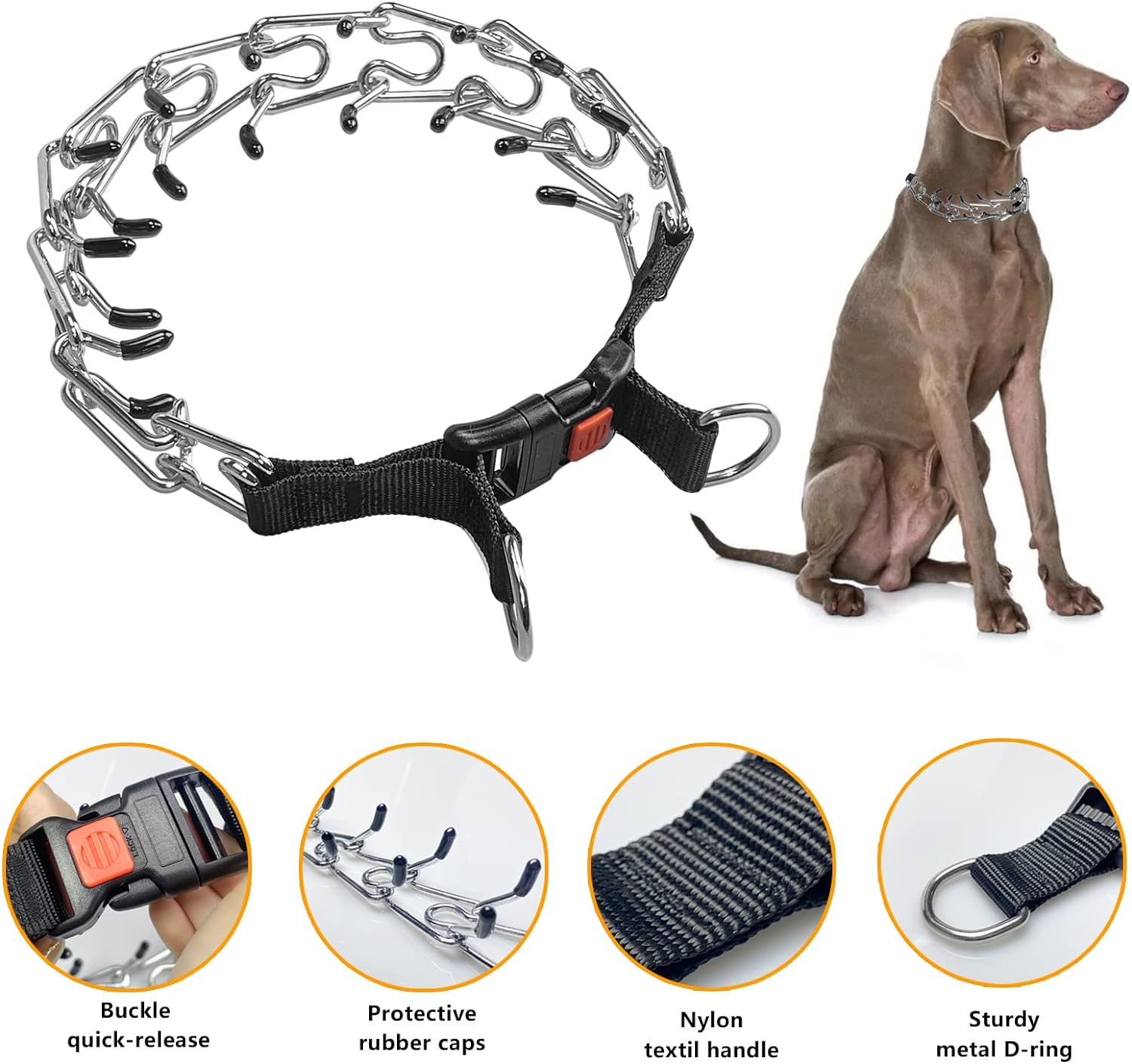 No Pull Collar for Dogs, Dog Collar with Buckle & Dog Walking Tool for Small, Medium, or Large Breed