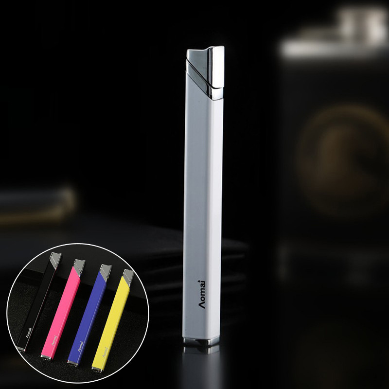 🔥Last Day 80% OFF- Creative Metal Mini Inflatable Lighter Portable Ultra Thin Long Grinding Wheel Open Flame Butane Gas Lighter