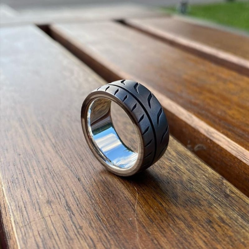 🔥Last Day Promotion 70% OFF🏎Handmade Metal Racing Tire Ring🏁