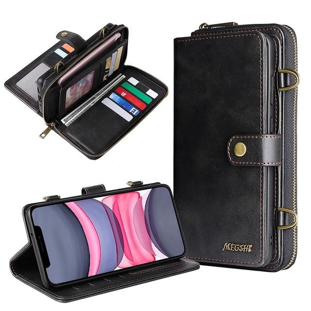 (🎅EARLY XMAS SALE - 50% OFF) Wallet Leather Phone Case With Shoulder Strap Case