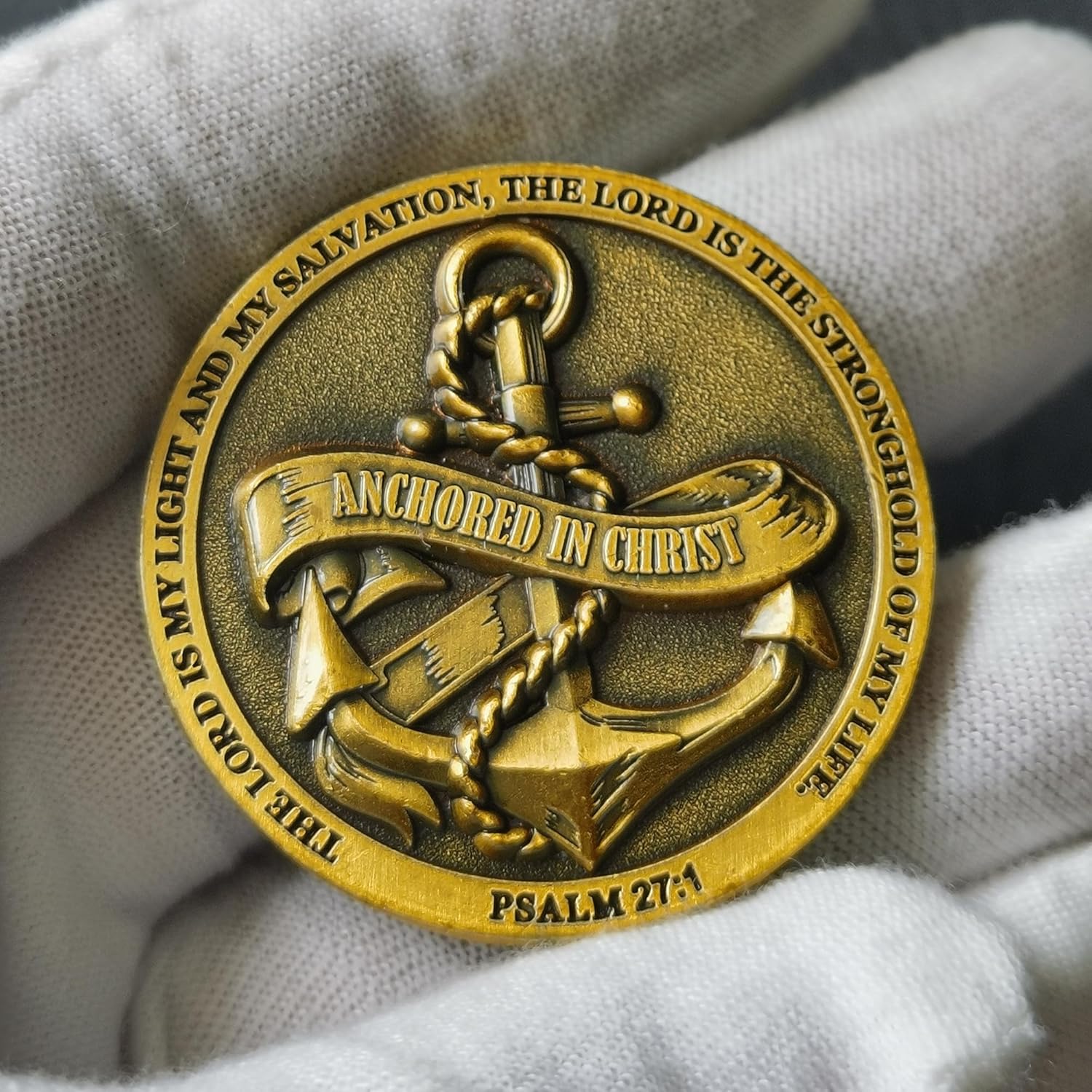 Anchored in Christ Christian Challenge Coin