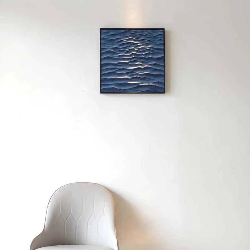 🌊 Handgefertigtes Blaues Wellen-Dekorationsgemälde 🎨