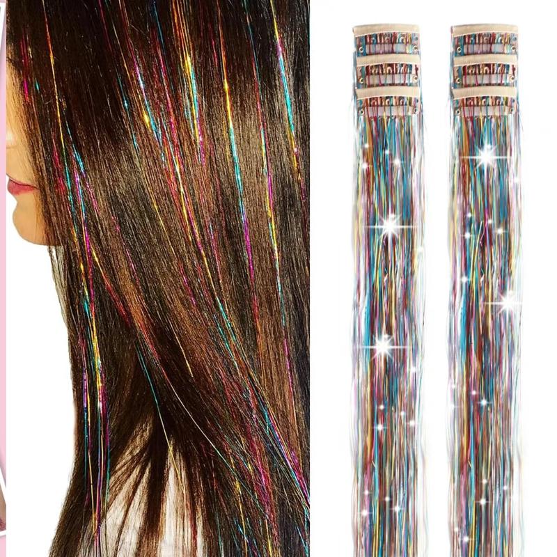 🎁TikTok Last Day Sale - 70% OFF🔥6 PCS Clip in Hair Tinsel 20 Inch Glitter Tinsel Hair💥