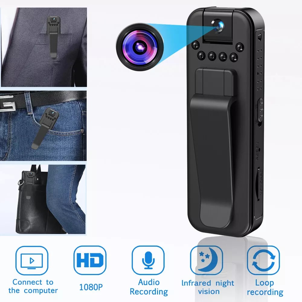 Last Day Promotion 70% OFF - 🔥HD 1080P Rechargeable Mini Body Camera With Night Vison&Rotating Lens📷️