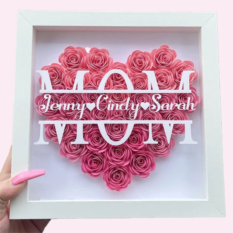 (🎁Best Mother's Day gift)Personalized Mom Flower Shadow Box