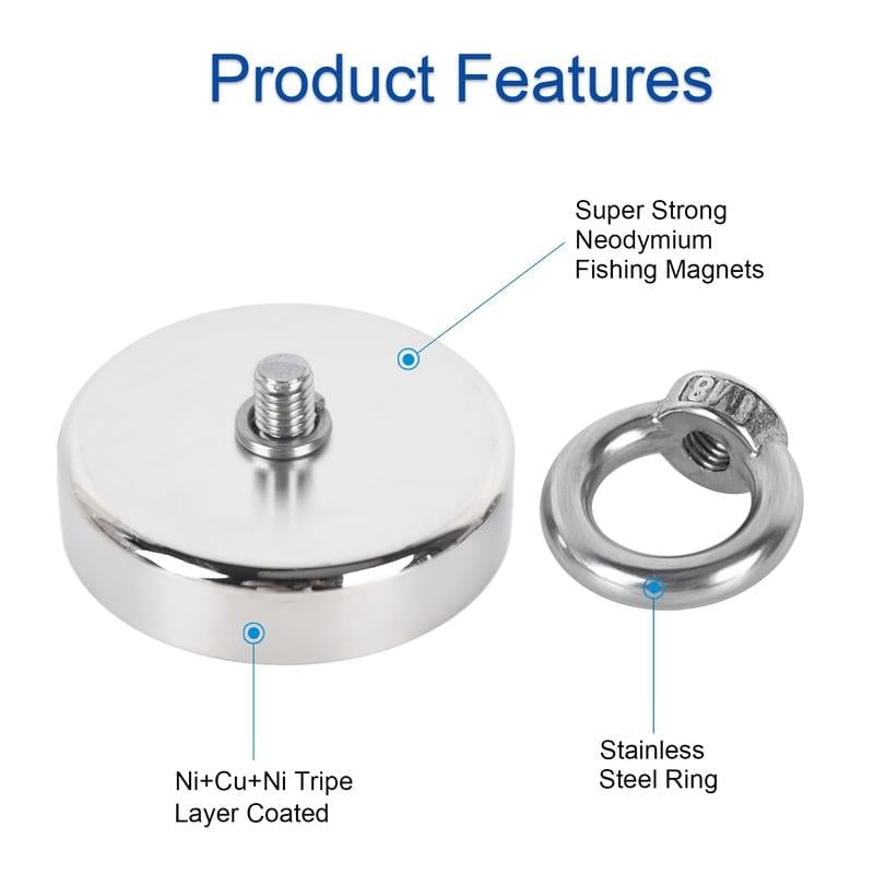 🎁TikTok Last Day Sale - 70% OFF🎉Fishing Magnet 350 LBS Pulling Force Heavy Duty Rare Earth Magnet