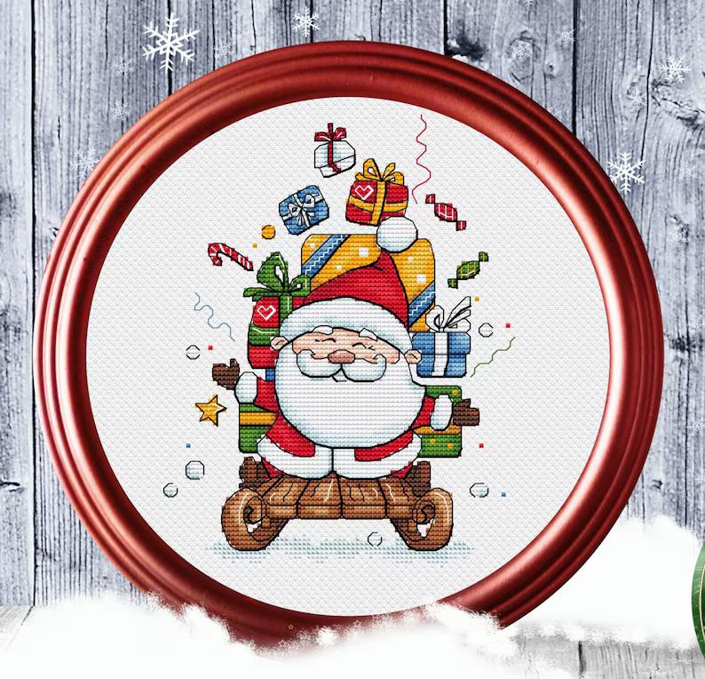 🔥Hot Sale 50% OFF-DIY Santa Cross Stitch Pattern Kit 🎄🧵