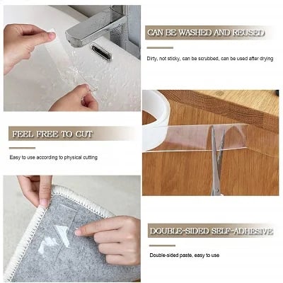 BUY MORE SAVE MORE—Double Sided Tape Heavy Duty（Reusable after washing）