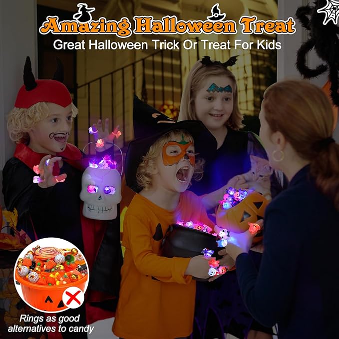 ⏰LAST DAY SALE 50% OFF💥🎁LED Light Halloween Glowing Ring