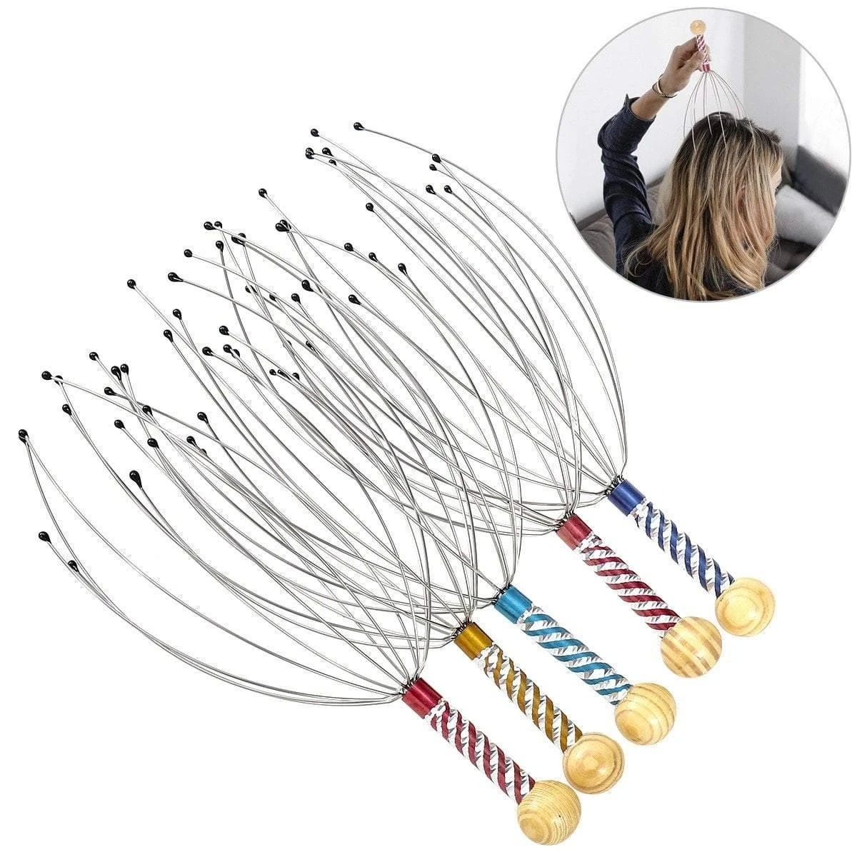 (Early Halloween Sale- Save 50% OFF) Hand Held Scalp Massager- Relax body and soul with The Head Massager!