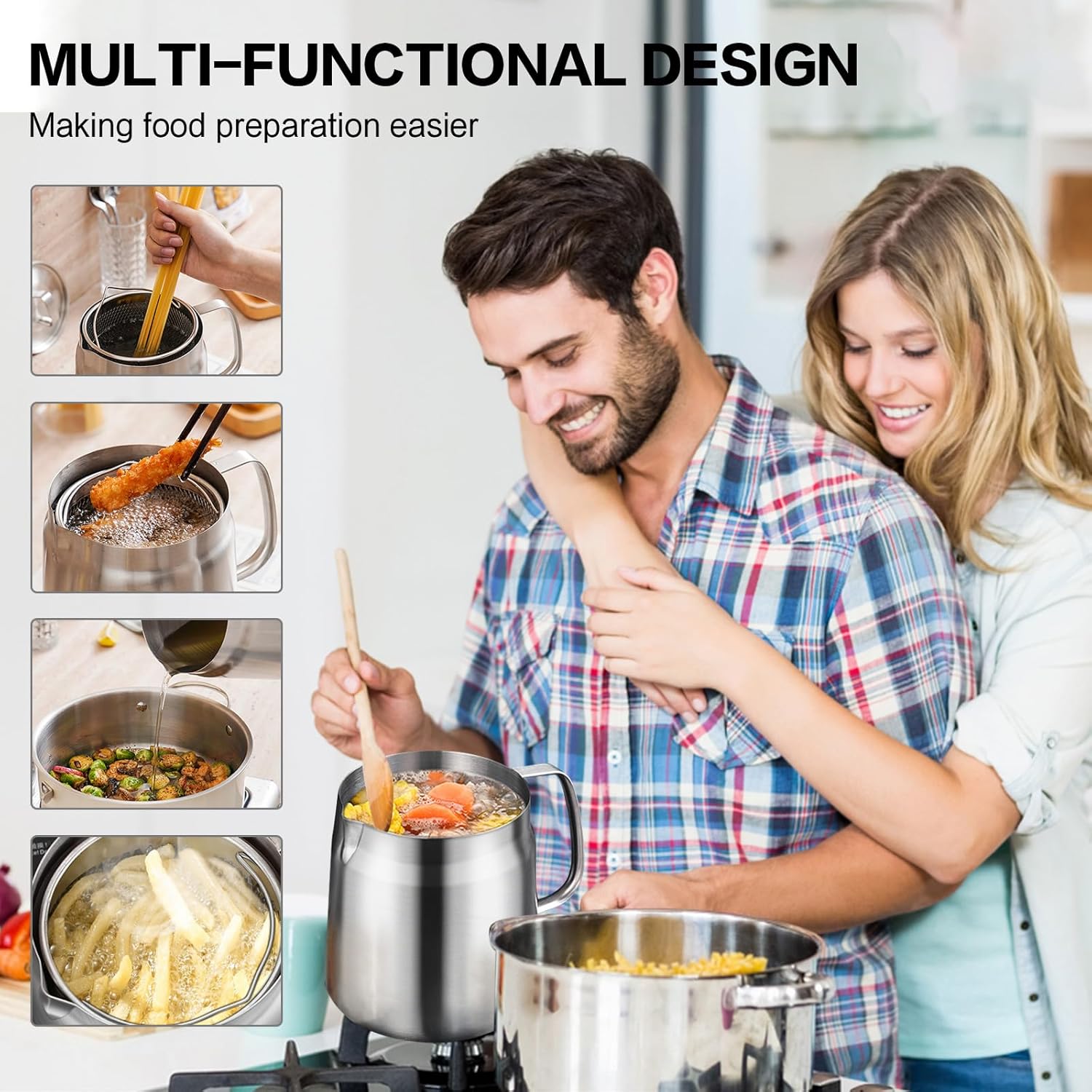 🎁TikTok Last Day Sale - 70% OFF🎉2-in-1 304 Stainless Steel Multifunctional Oil Strainer Pot