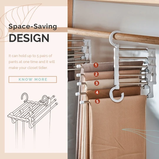 (🌲Early Christmas Sale- SAVE 48% OFF)Multi-functional Pants Rack(BUY 2 GET FREE SHIPPING)