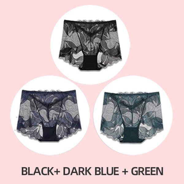 💝LAST DAY 48% OFF 💝-Ladies Silk Lace Handmade Underwear Pack (Buy 2 Get 1 Free)