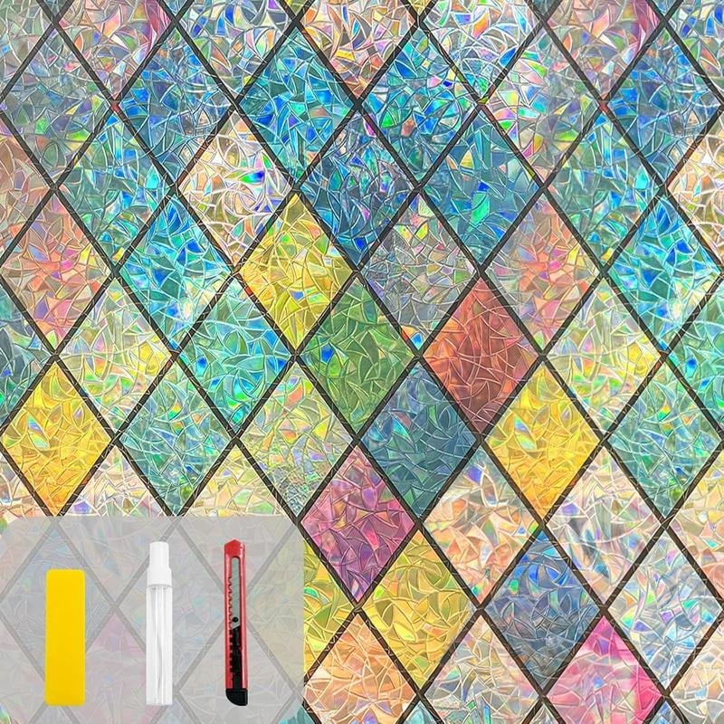 💖Hot 48% OFF🌹🌈 Rainbow Stained Glass Window Film