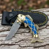 Exquisite Fish-Shaped Damascus Folding Knife