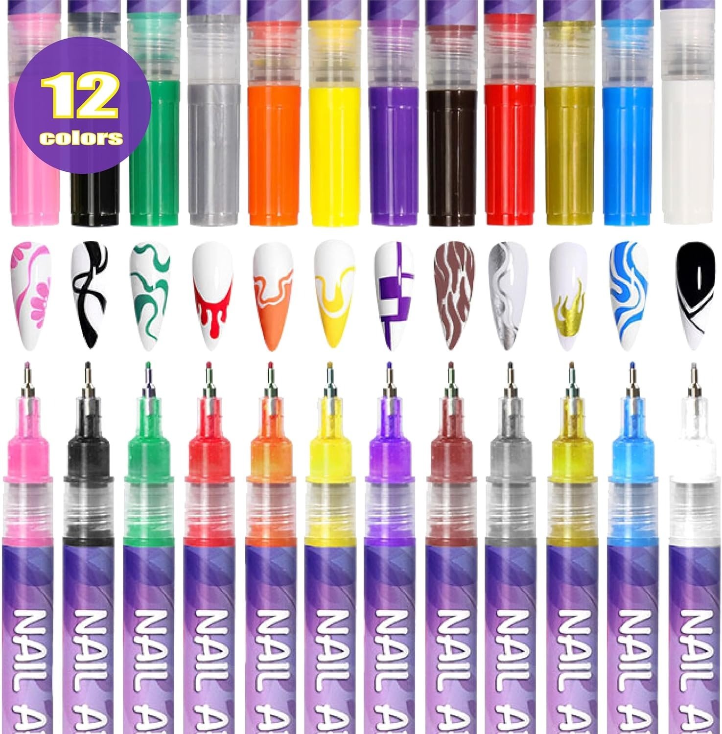 🎁TikTok Last Day Sale - 70% OFF🎉12 Colors Nail Art Pens Set🎨