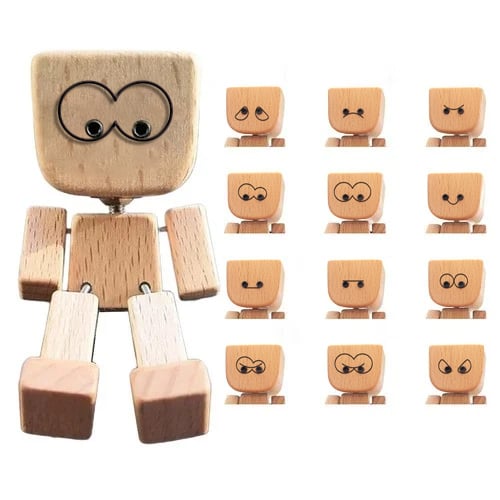 💥LAST DAY SALE 50% OFF💥Little Sways Wooden Figure with 12Pcs Magnetic Expressions