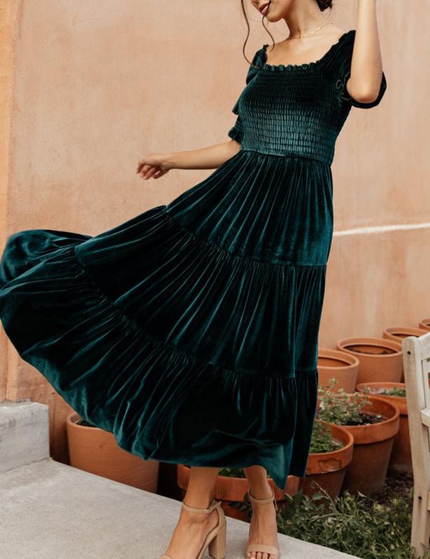 🎁TikTok Last Day Promotion -70% OFF🔥Elegant Velvet Midi Dress