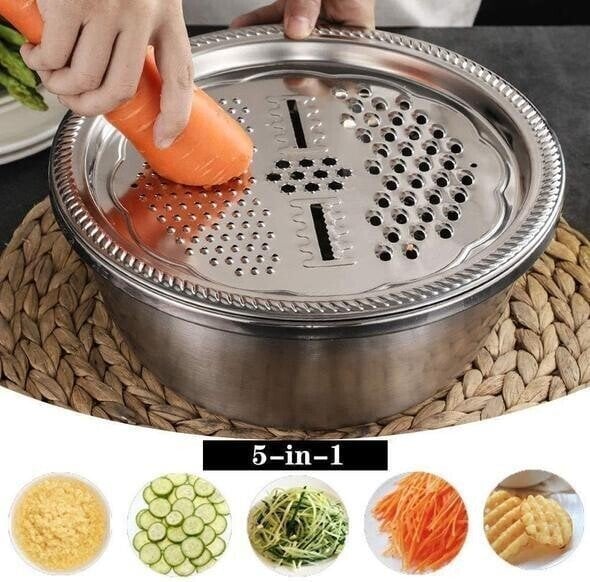 🔥Last Day Promotion 70% OFF🔥Germany Multifunctional Stainless Grater Steel Basin