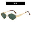 Women Gold Metal Full Rim Frame Sunglasses