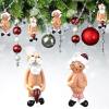 1 Pair Santa Claus Charms Christmas Decorations Nude Naughty Funny Santa Claus with Stocking Cap Ornament Party Decoration Gifts