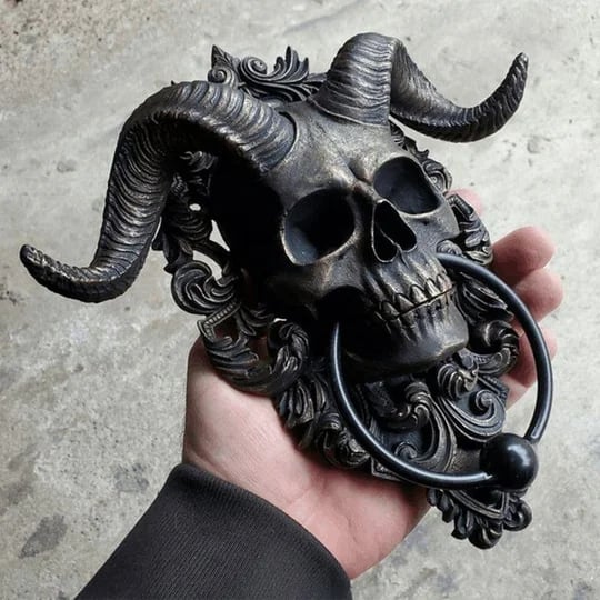 🔥Early Halloween Sale 50% OFF☠️Baphomet Horned God Skull Hanging Door Knocker🔥Buy 2 FREE SHIPPING