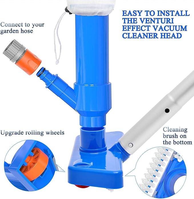 🔥Last Day 50% OFF- Portable Pool Vacuum - with Brush & 48