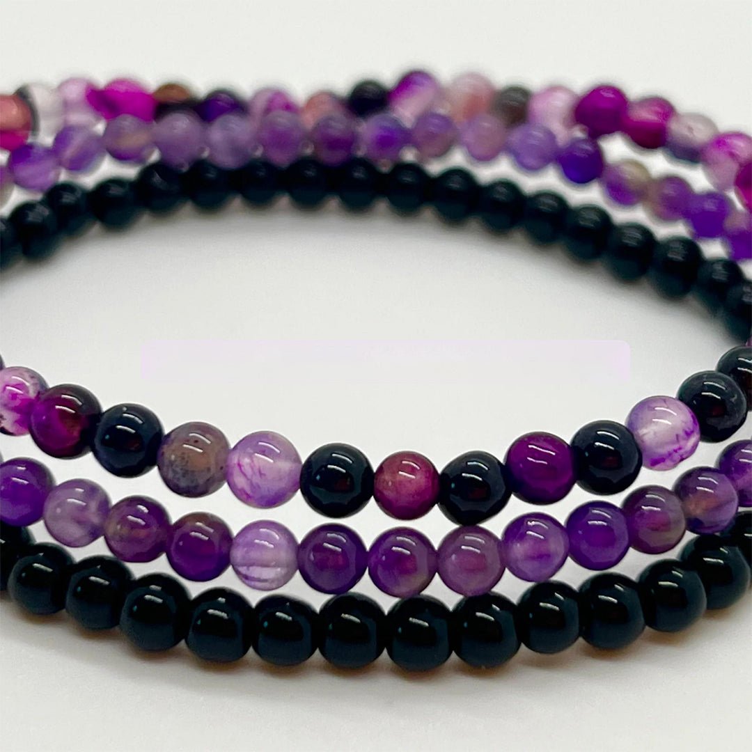 🎁2024 New Year Hot Sale🎁 Amethyst Stress Relief Beaded Bracelet Set